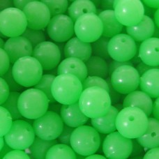 6mm Green Lumi  Plastic Beads Qty 100 per pack